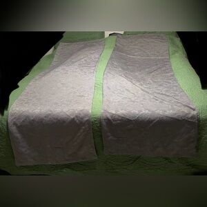 Grey On Grey Floral Curtains 2 Panels